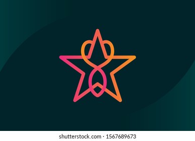 Modern abstract star flat illustration logo vector template