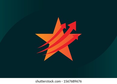 Modern abstract star flat illustration logo vector template