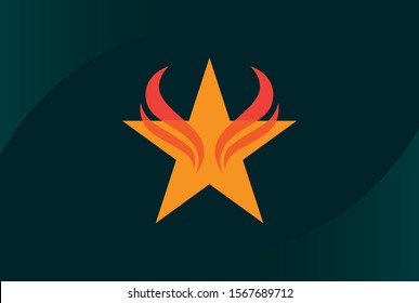 Modern abstract star flat illustration logo vector template