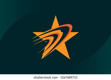 Modern abstract star flat illustration logo vector template