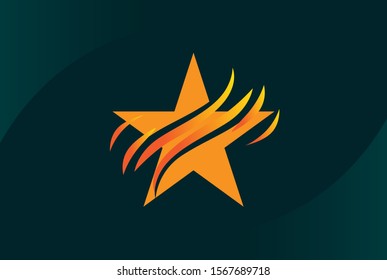 Modern abstract star flat illustration logo vector template