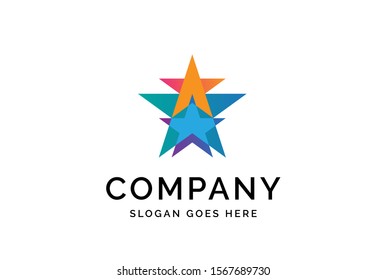 Modern abstract star flat illustration logo vector template