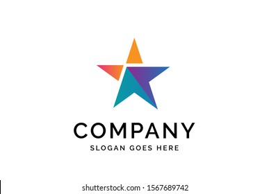 Modern abstract star flat illustration logo vector template