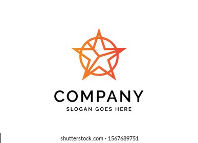 Modern abstract star flat illustration logo vector template