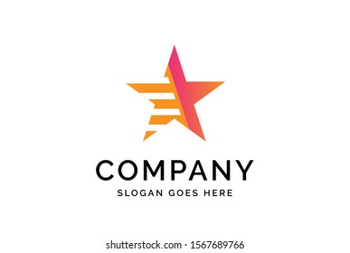 Modern abstract star flat illustration logo vector template