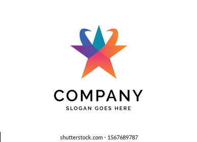 Modern abstract star flat illustration logo vector template