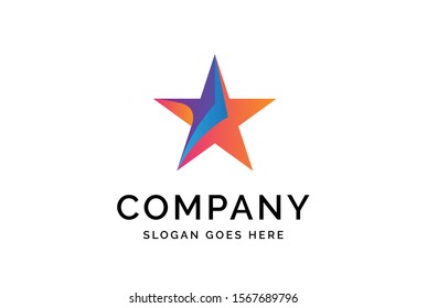 Modern abstract star flat illustration logo vector template