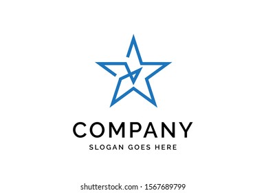 Modern abstract star flat illustration logo vector template