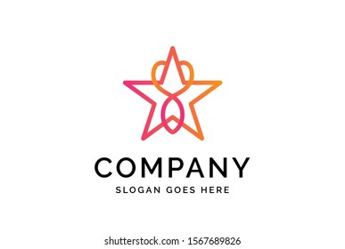 Modern abstract star flat illustration logo vector template