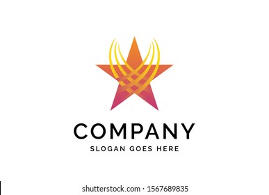 Modern abstract star flat illustration logo vector template