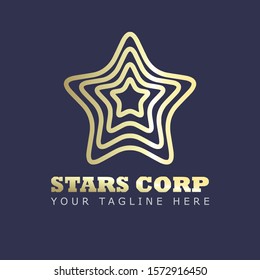 Modern abstract star gold illustration logo vector template