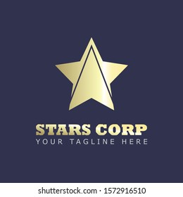 Modern abstract star gold illustration logo vector template