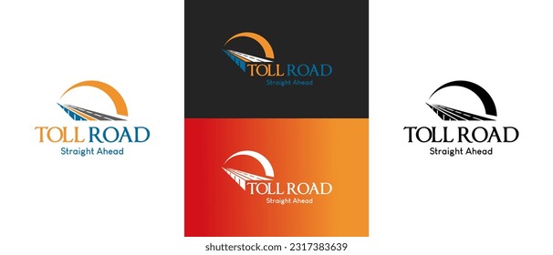 Modern abstract straight forward toll road logo design template