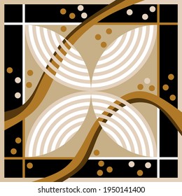 Modern abstract striped pattern.Vector design path for print, textile, scarf design.