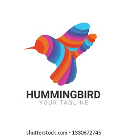 A modern and abstract style of Hummingbird logo. Suitable for any brand