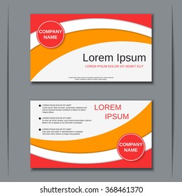 Modern abstract style two-sided visiting card, banner, badge, sticker, coupon, voucher, label vector template
