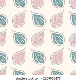 Modern abstract stylized scattered petals background. Seamless vector pattern. Decorative floral isolated blossoms in pink, teal, white, backdrop. Hand drawn botanical flora repeat. All over print