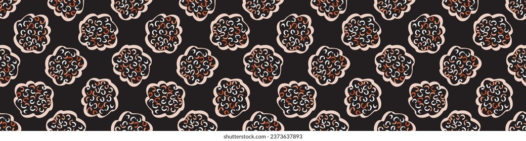 Modern abstract stylized vector graphic design seamless banner. Genderneutral masculine textured shapes for border. 