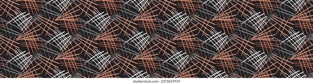 Modern abstract stylized vector graphic design seamless banner. Genderneutral masculine textured shapes for border. 