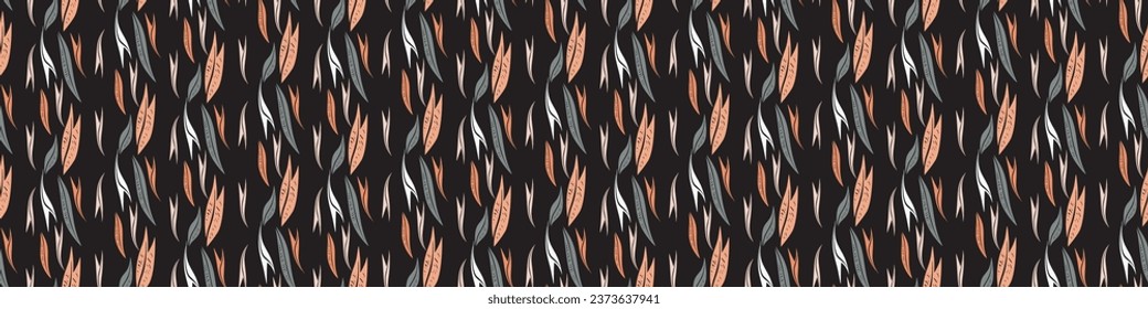 Modern abstract stylized vector graphic design seamless banner. Genderneutral masculine textured shapes for border. 
