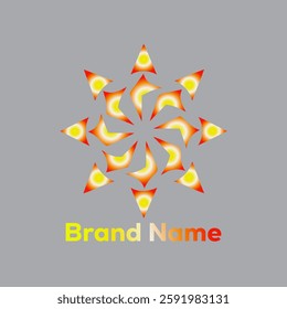 Modern, abstract sun logo design.  Perfect for branding and identity.