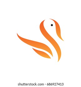 modern abstract swan logo template