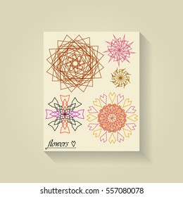 Modern abstract swirl line flowers brochure/flyer design template. Illustration, Vector eps10.