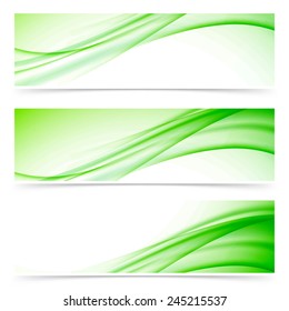 Modern abstract swoosh line header set. Vector illustration