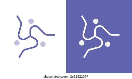 Moderno abstrato trabalho em equipe logotipo design com três pessoas em colorido e preto estilo contorno, ícone vetorial para a comunidade, unidade, parceria, identidade de negócios, web, aplicativo, branding, empresa criativa.