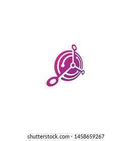 Modern abstract tech logo concept for your projects. Technical line lofo template. Smart, innovation logotype