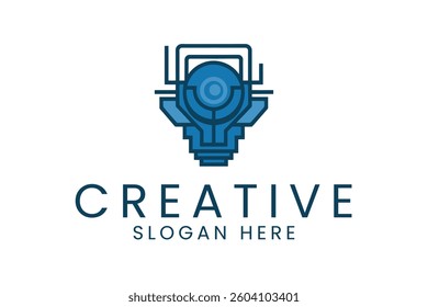Modern abstract tech logo design. Perfect for branding and corporate identity. Blue geometric