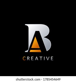 Modern Abstract Techno Letter B and A, BA Logo Vector Design Concept Negative Space Initial Letter Alphabet for business identity