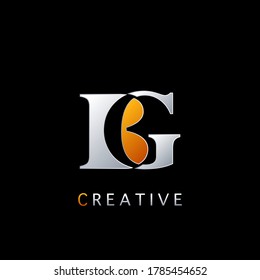 Modern Abstract Techno Letter B, G, BG Logo Vector Design Concept Negative Space Initial Letter Alphabet for business identity