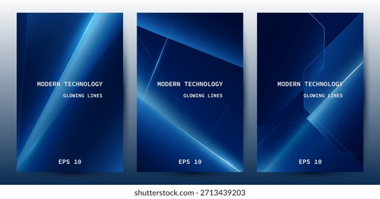 Fundo de tecnologia abstrata moderno Com bandeira de tecnologia azul, conceito de negócios corporativos, anúncios digitais, apresentação de negócios ou cartaz de evento tecnológico