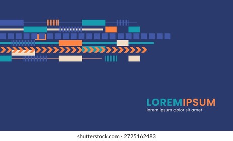 Fondo de tecnología abstracta moderna con Formas geométricas en azul oscuro