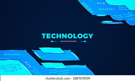 Modern Abstract technology background and texture design with geometric colorful shapes lights.