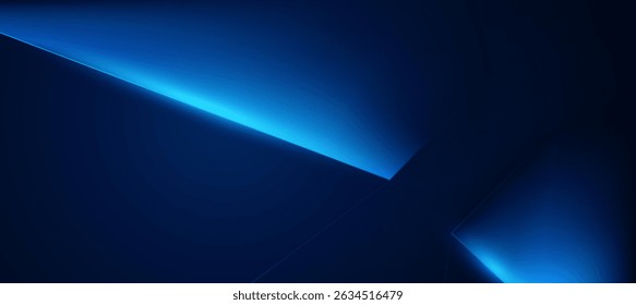 Tecnología abstracta moderna con el polígono oscuro azul para el Anuncio de la tecnología, concepto corporativo del negocio