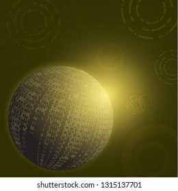 Modern abstract technology communication concept, circle of digital circuits and innovations, hi-tech future, visual concept of data array. Global network background design. Vector illustration