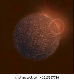 Modern abstract technology communication concept, circle of digital circuits and innovations, hi-tech future, visual concept of data array. Global network background design. Vector illustration
