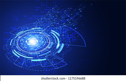 Modern Abstract technology concept communication circle digital circuits on blue background and arrow innovation hi tech future design background,vector illustration