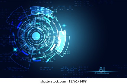Modern Abstract technology concept communication circle digital circuits on blue background and innovation hi tech future design background,vector illustration
