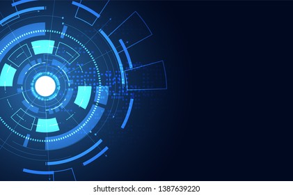 Modern Abstract technology concept communication circle digital circuits on blue background and innovation hi tech future design background,vector illustration