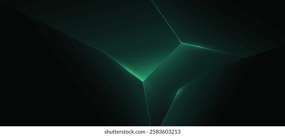 Modern abstract technology, Digital hexagon elegant green with dark background vector for presentation and tech event poster or web background EPS 10