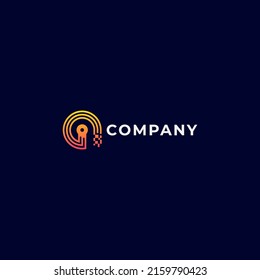 diseño moderno de logotipo de tecnología abstracta en vector e ilustración