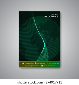 Modern abstract template layout brochure, magazine, flyer, cover or report in A4 size for your design. Vector Illustration