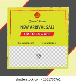 Modern abstract template post for social media ads. Vector illustration