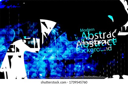 Modern Abstract Texture Vector Background,Bright blue Tone Texture With Black Backdrop, Blue&Black Modern Background