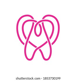 modern abstract thin line dental sign vector icon