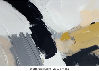 Modern abstract three-dimensional black and yellow watercolor texture vector art background