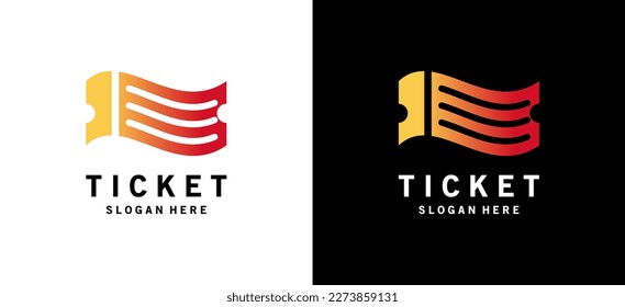 Modern abstract ticket icon logo design